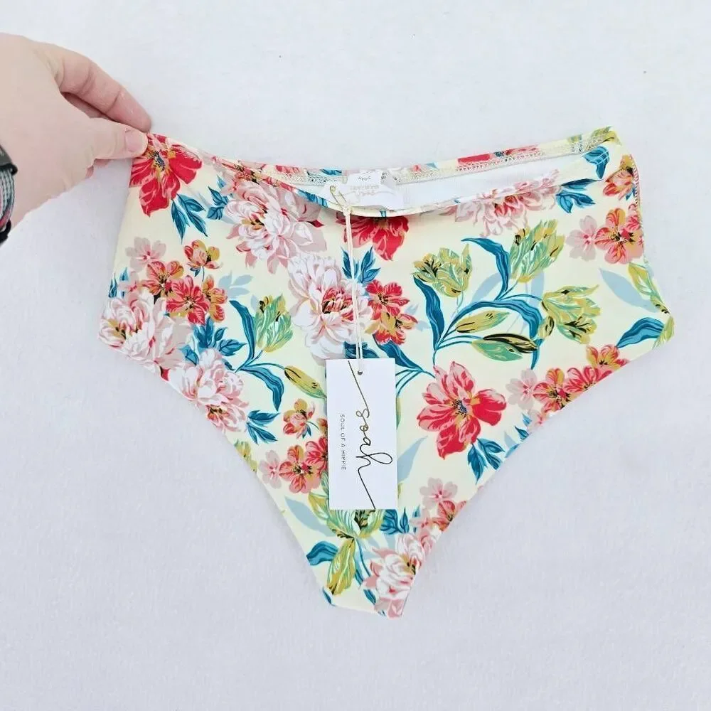SOAH Soul of a Hippie High Waist Bikini Bottom Floral S New
